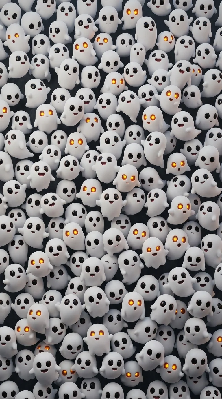 Download 3D Render of Many Cute White Ghosts with Various Expressions Wallpaper in 4K UHD 3D Render of Many Cute White Ghosts with Various Expressions - Free 8K and 4K mobile Wallpaper Background