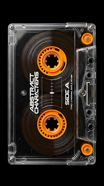 3D Render of a Vintage Transparent Orange Cassette Tape - Free mobile Wallpaper