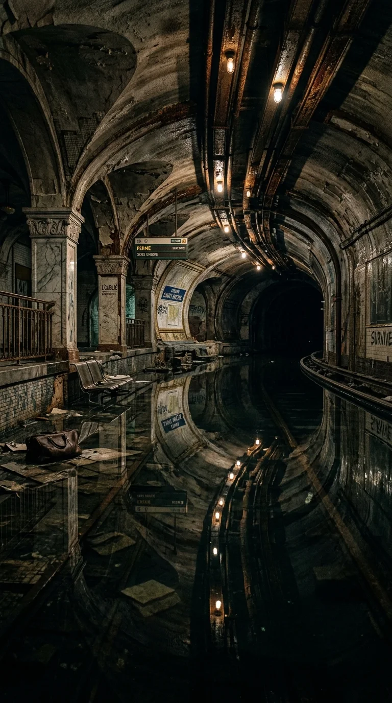 Download Abandoned Underwater Metro Station Partially Flooded Wallpaper Wallpaper in 4K UHD Abandoned Underwater Metro Station Partially Flooded Wallpaper - Free 8K and 4K mobile Wallpaper Background