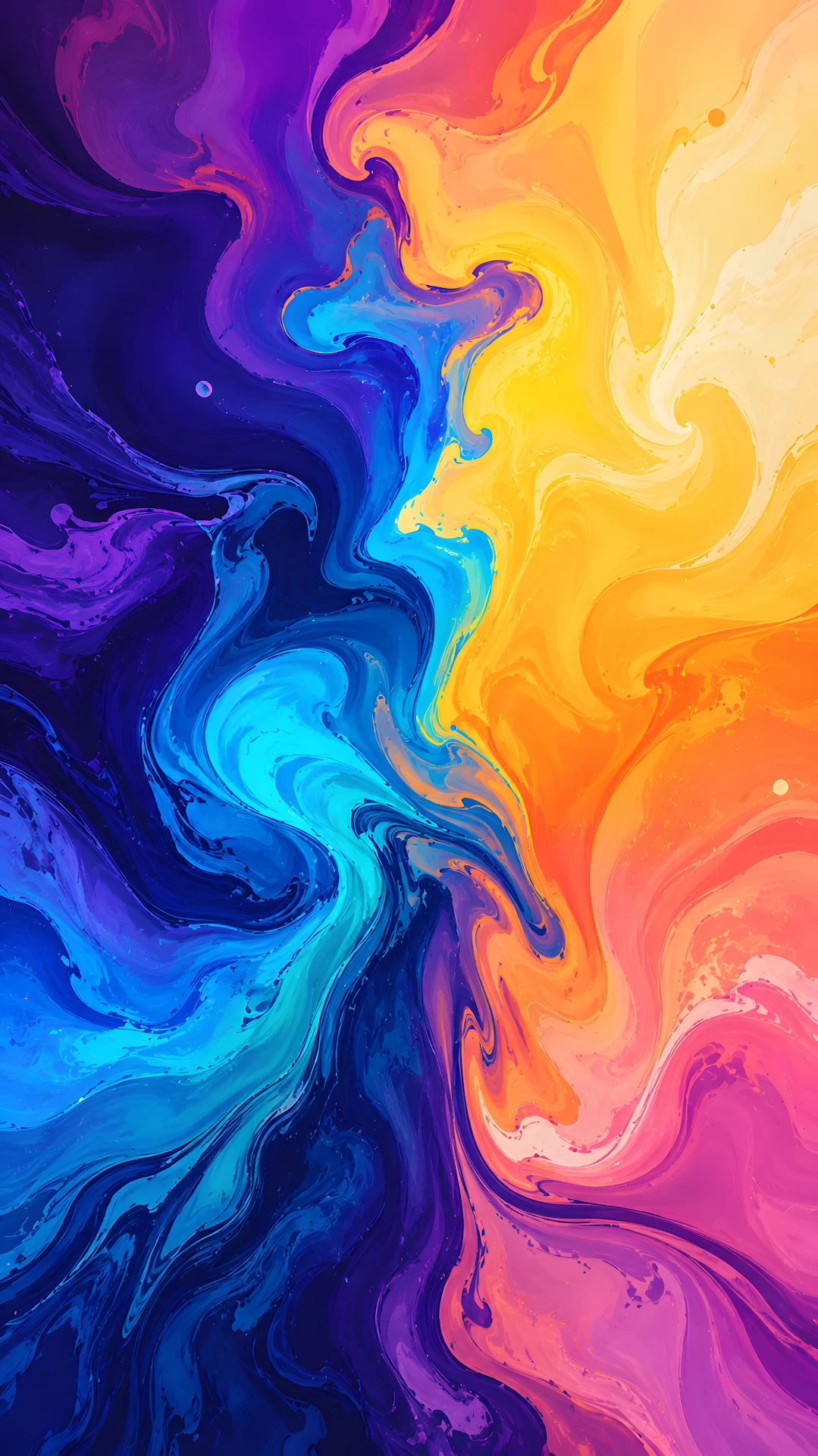Abstract fluid paint swirls with colorful gradients - Free 4K mobile Wallpaper