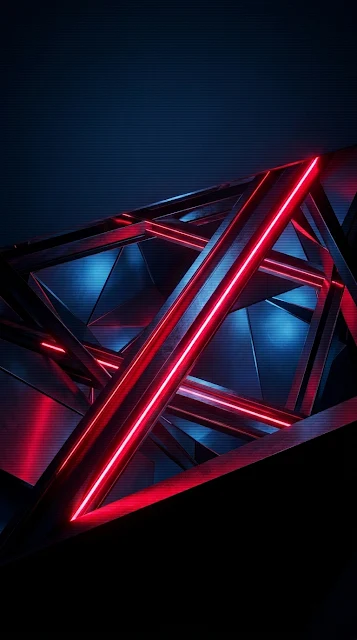 Abstract Geometric Neon Red and Blue Beams Mobile Wallpaper - Free 4K & 8K mobile Wallpaper