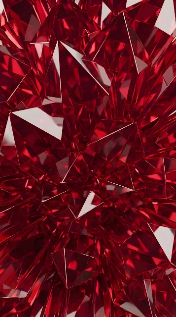 Abstract Geometric Pattern of Dark Red Crystals - Free mobile Wallpaper