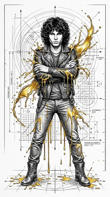 Abstract Geometric Portrait in Black, White, and Gold Ink - Free 4K & 8K mobile Wallpaper