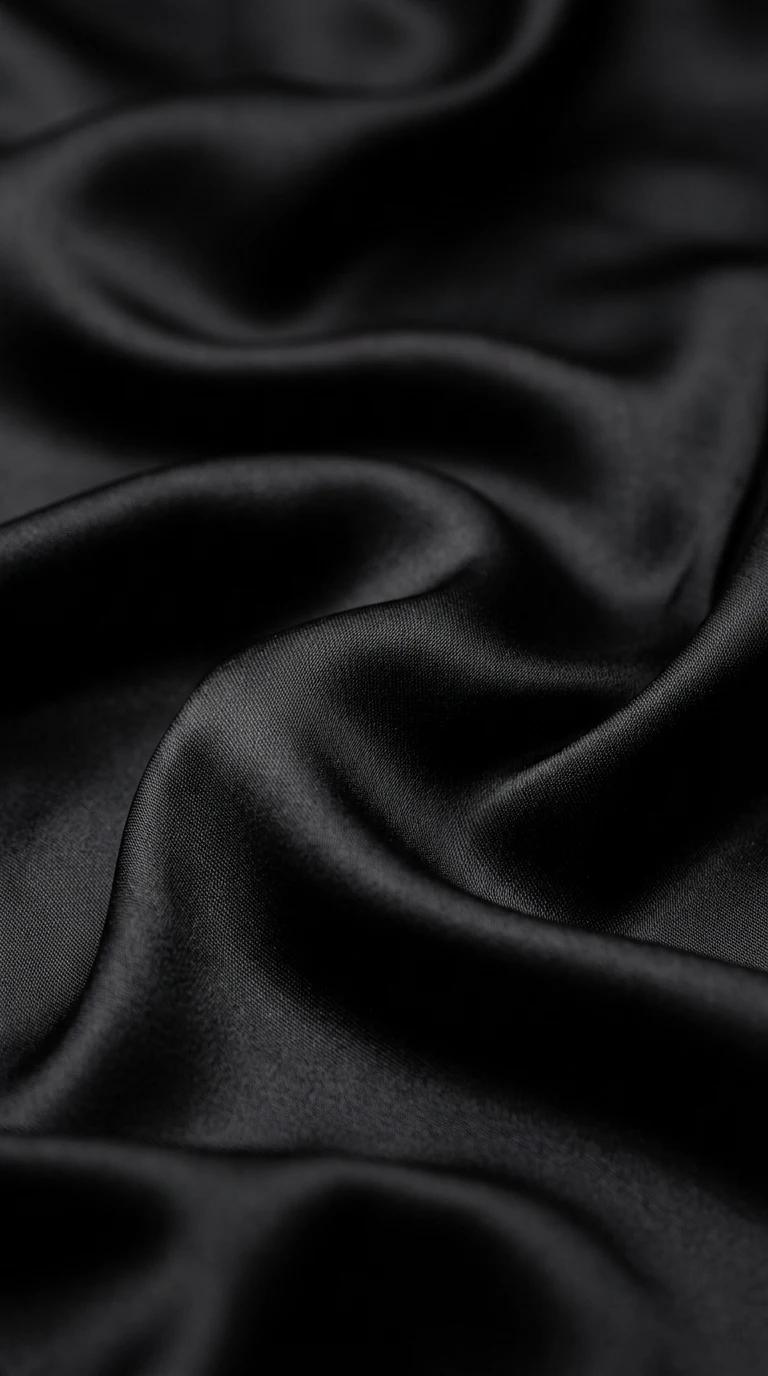 Abstract High-Fashion Black Silk Fabric Ripples - Free 8K and 4K mobile Wallpaper Background