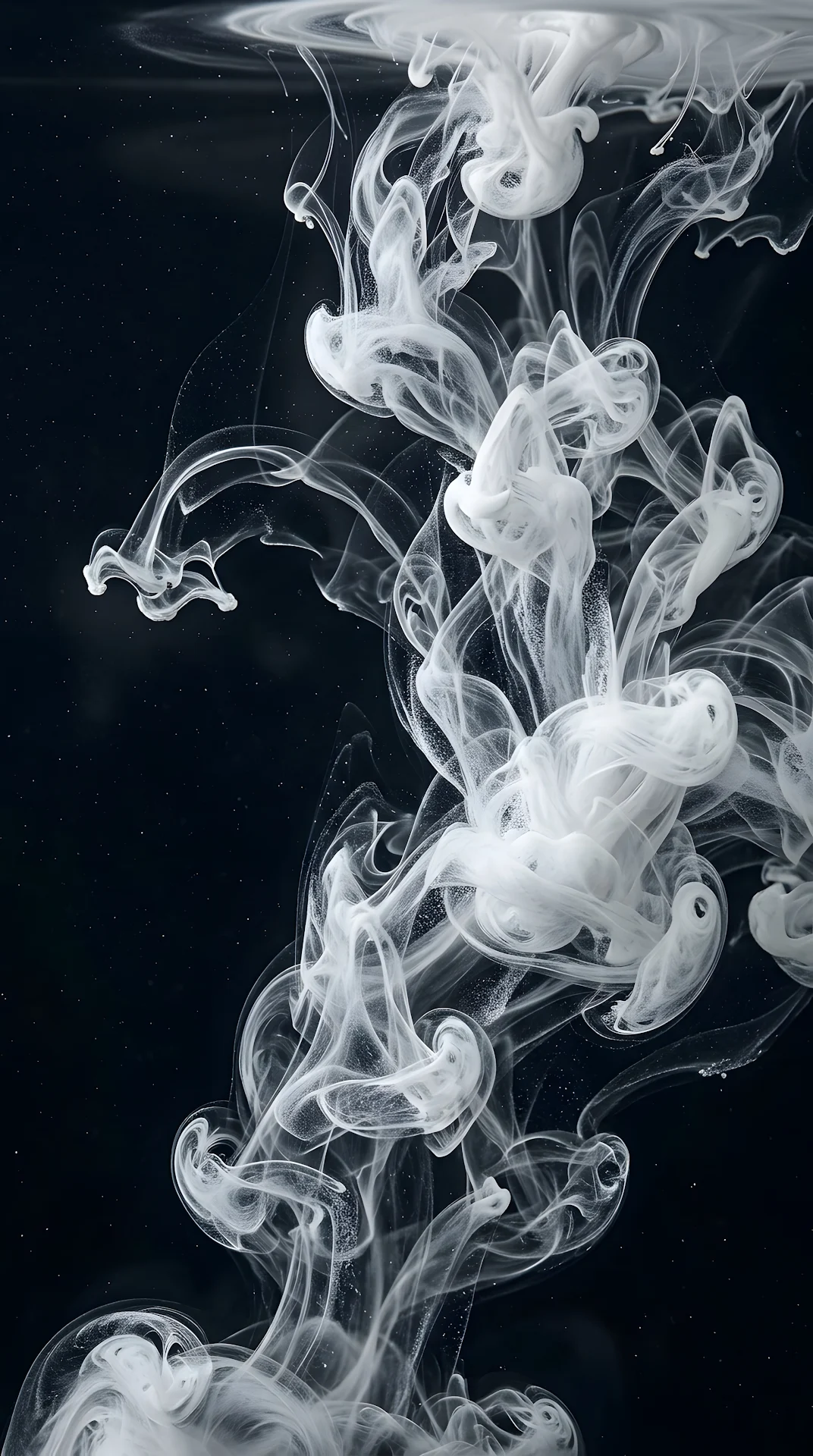 Abstract Ink in Water Swirls with Smoke Texture - Free 4K mobile Wallpaper