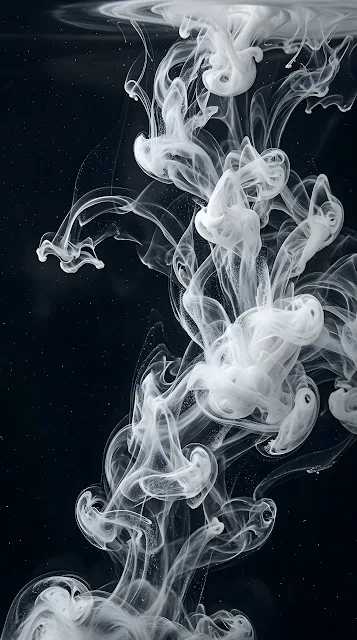 Abstract Ink in Water Swirls with Smoke Texture - Free mobile Wallpaper