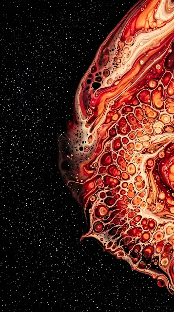 Abstract Liquid Art Swirling Colors in Starry Space - Free mobile Wallpaper