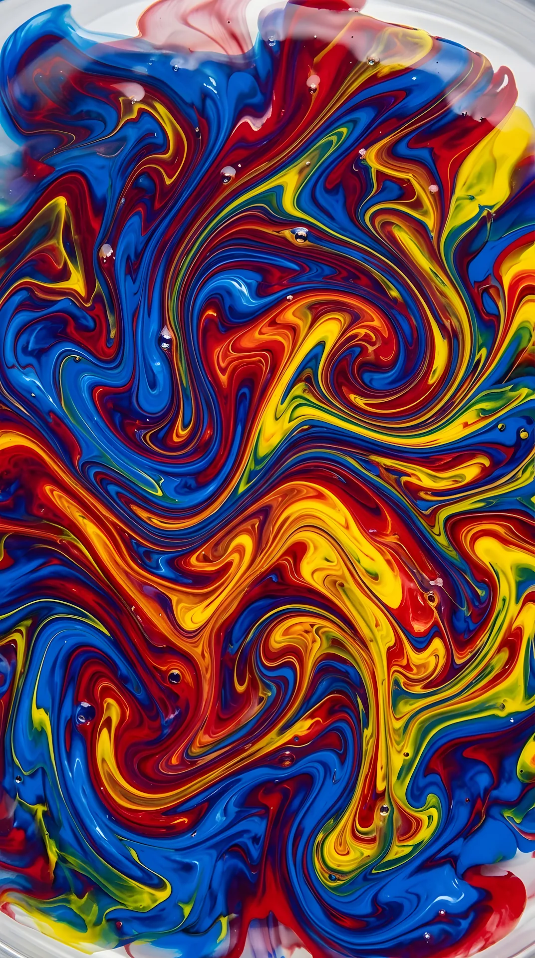 Abstract Macro Photography Of Swirling Colorful Fluid Paint - Free 4K mobile Wallpaper