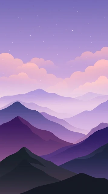 Abstract Minimalist Purple and Indigo Mountain Landscape - Free 4K & 8K mobile Wallpaper