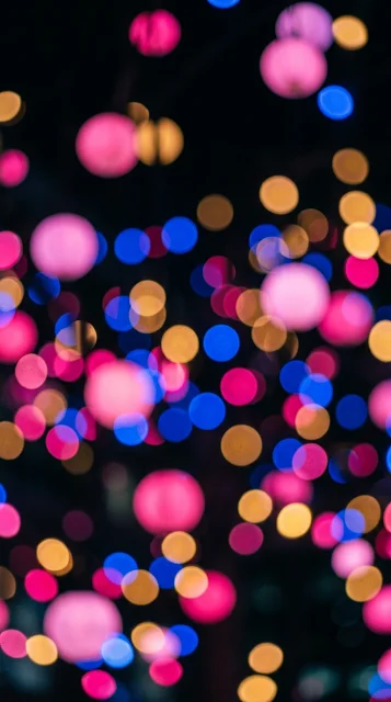 Abstract Night City Neon Bokeh Light Orbs - Free 4K & 8K mobile Wallpaper