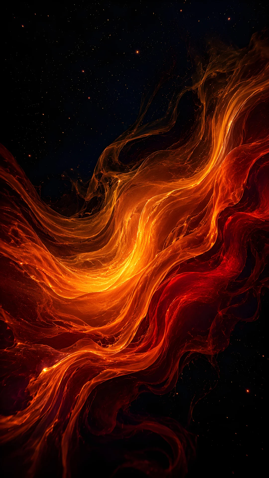Abstract Orange and Black Fluid Wave Wallpaper - Free 4K mobile Wallpaper