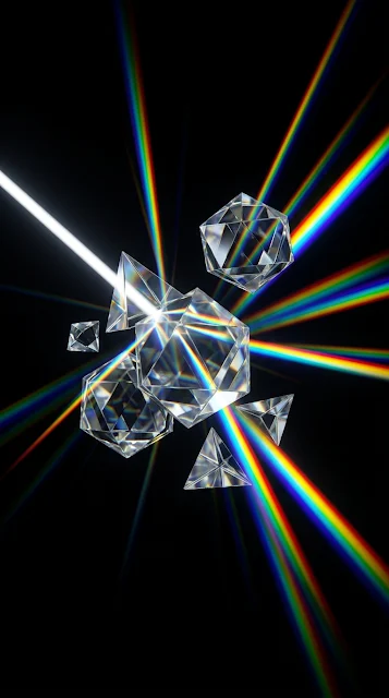 Abstract Prismatic Glass Shapes and Light Refractions - Free 4K & 8K mobile Wallpaper
