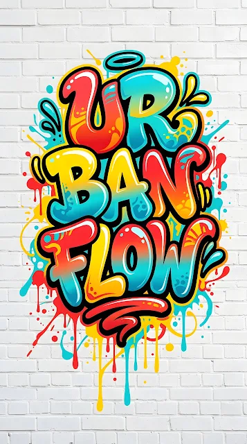 Abstract Street Art Graffiti on Distressed White Brick - Free mobile Wallpaper