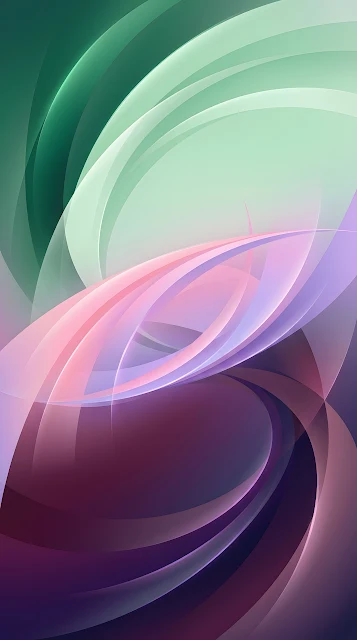 Abstract Sweeping Arcs Gradient Background in Emerald and Plum - Free mobile Wallpaper