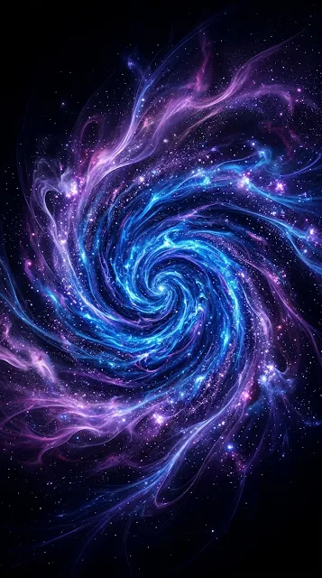 Abstract Swirling Galaxy in Electric Blue and Indigo - Free 4K & 8K mobile Wallpaper