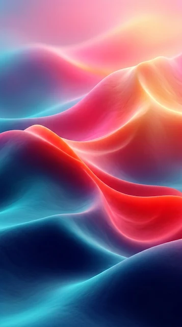 Abstract Swirling Neon Clay Landscape Hills Wallpaper - Free 4K & 8K mobile Wallpaper