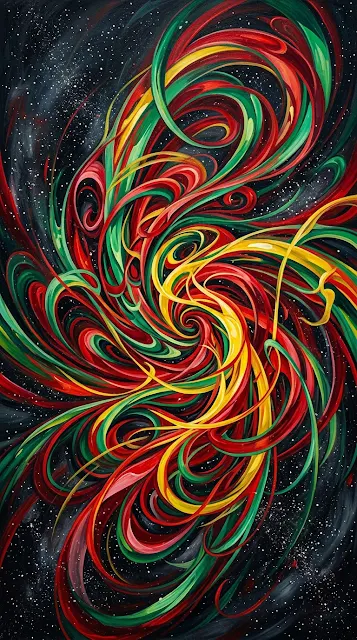 Abstract Whirlwind of Colorful Ribbons and Spirals - Free 4K & 8K mobile Wallpaper