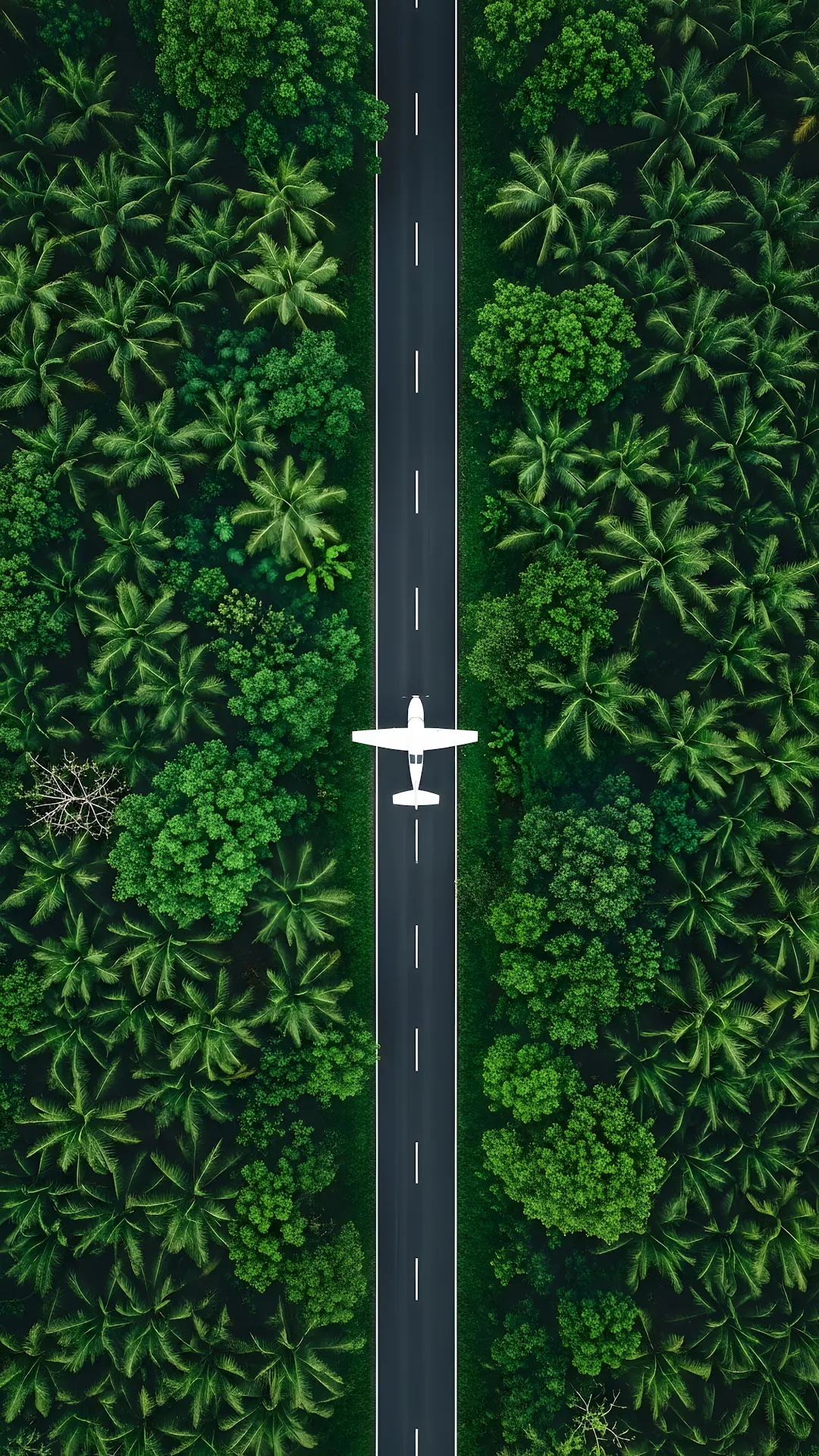 Download Aerial View of Airplane on Jungle Road Runway 4K Wallpaper Aerial View of Airplane on Jungle Road Runway - Free 4K mobile Wallpaper