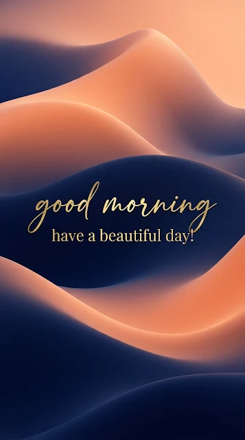 Aesthetic 'Good Morning' Typography on Abstract Soft Dune Background - Free 4K & 8K mobile Wallpaper
