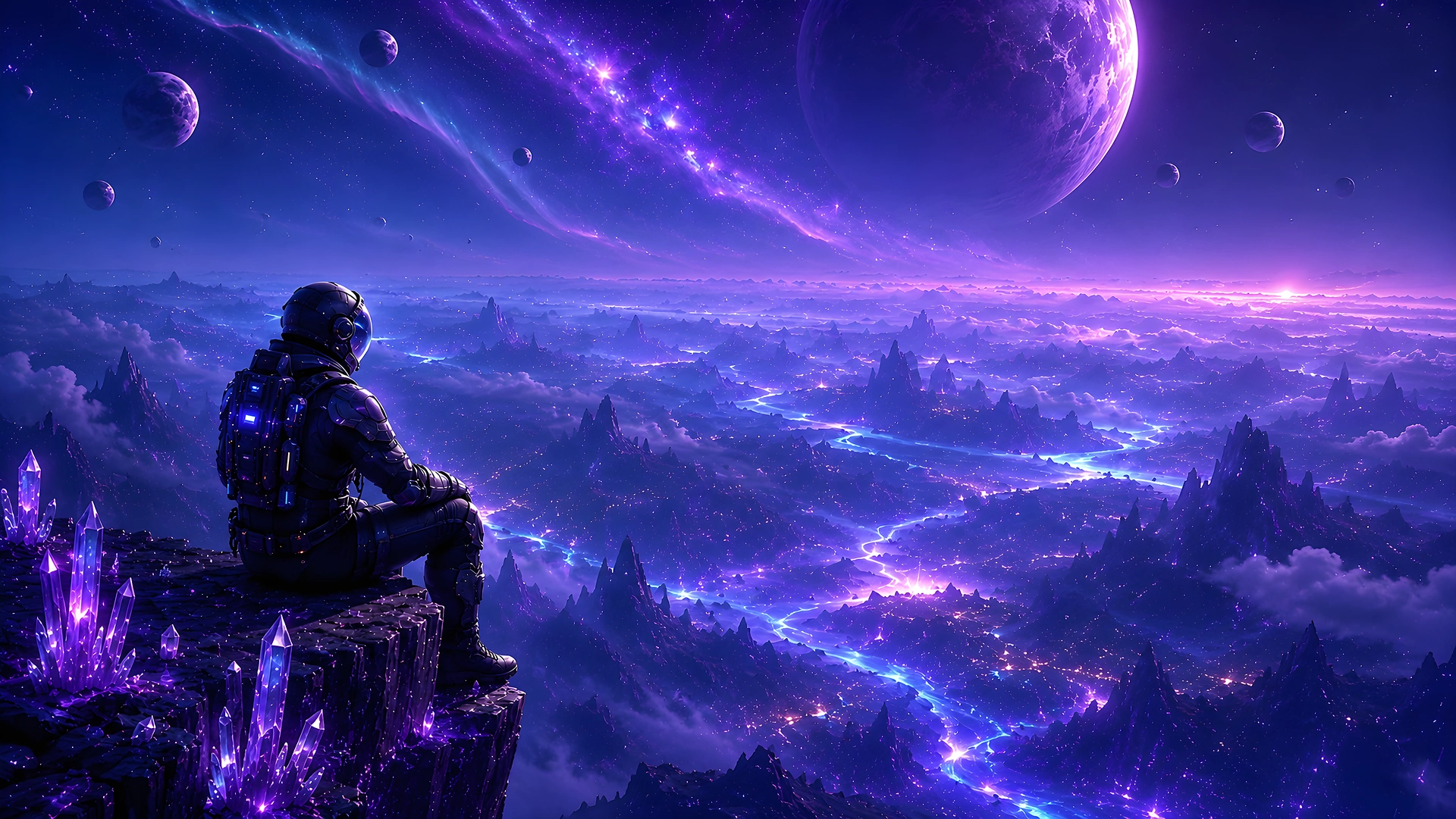 Download Astronaut Alien Planet Purple Crystal Vista 4K Wallpaper in 4K UHD Astronaut Alien Planet Purple Crystal Vista 4K - Free 8K and 4K desktop Wallpaper Background