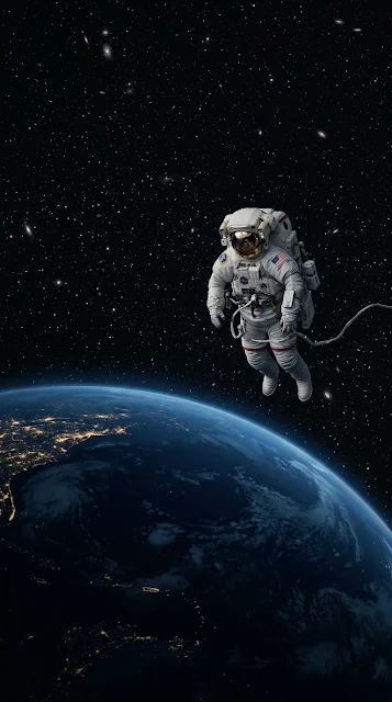 Astronaut Floating Above Dark Ocean Planet Wallpaper - Free 4K & 8K mobile Wallpaper