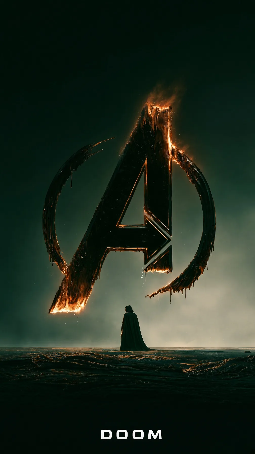 Avengers Burning Logo Doctor Doom HD - Free 4K mobile Wallpaper