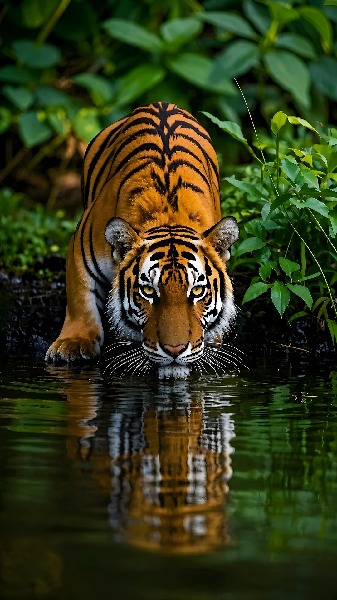Download Bengal Tiger Water Reflection 4K 4K Wallpaper Bengal Tiger Water Reflection 4K - Free 4K mobile Wallpaper