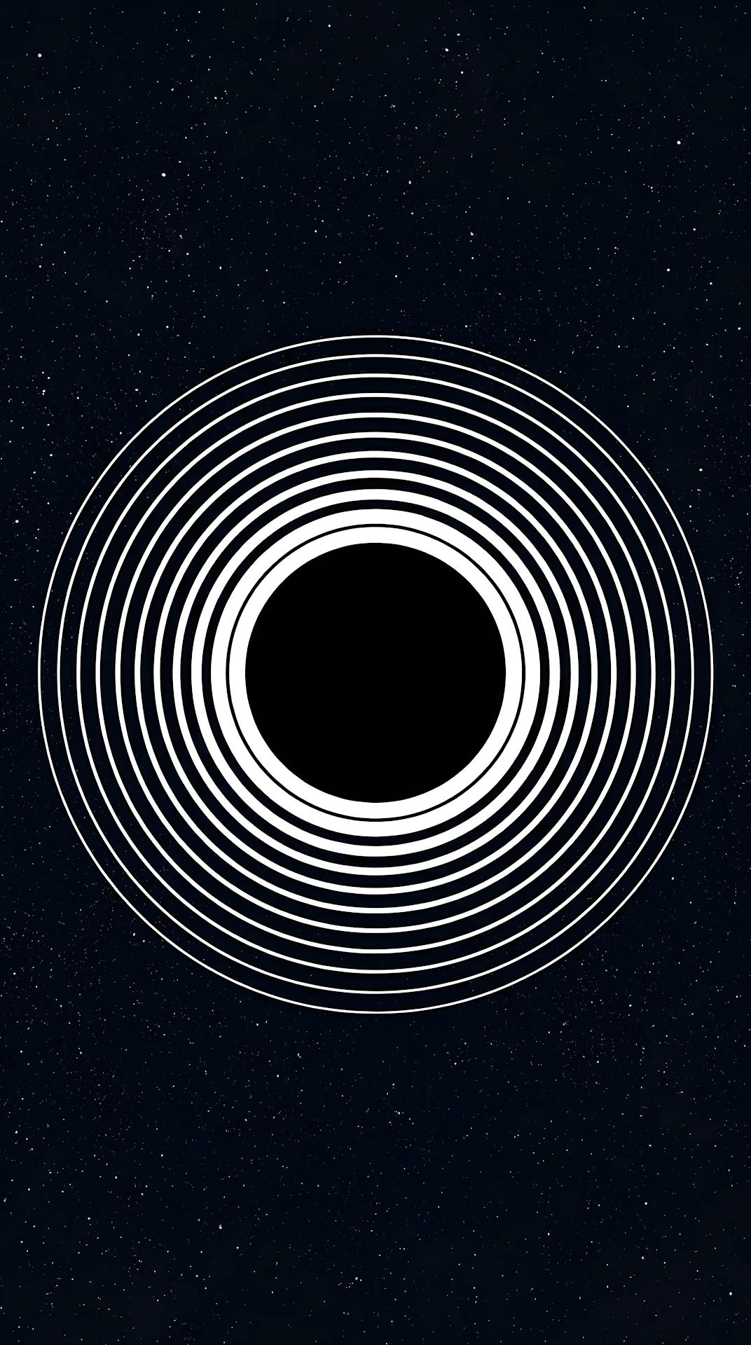 Black and White Black Hole with Concentric Rings Illustration - Free 4K mobile Wallpaper