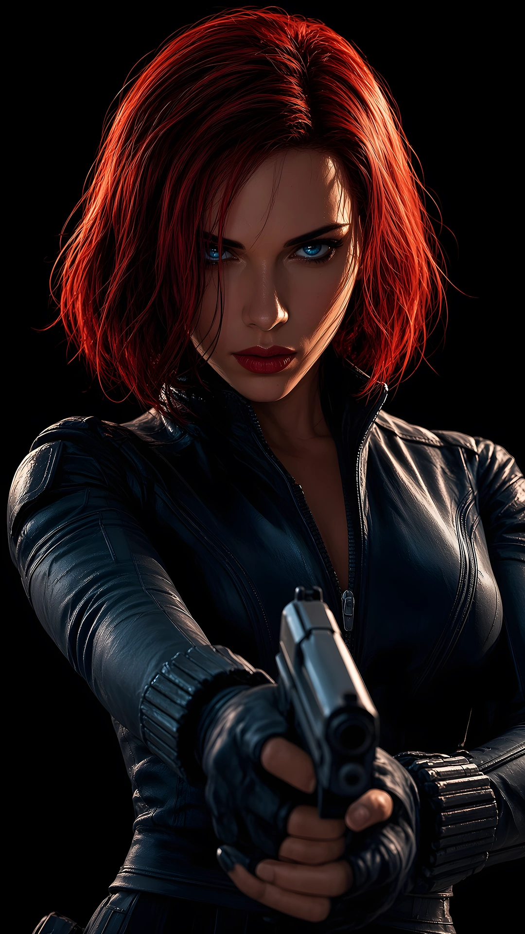 Download Black Widow Handgun Aiming Cinematic 4K 4K Wallpaper Black Widow Handgun Aiming Cinematic 4K - Free 4K mobile Wallpaper
