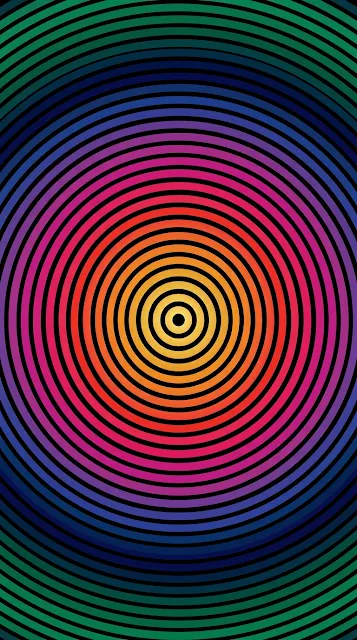 Concentric Color Gradient Rings on Black Background - Free 4K & 8K mobile Wallpaper