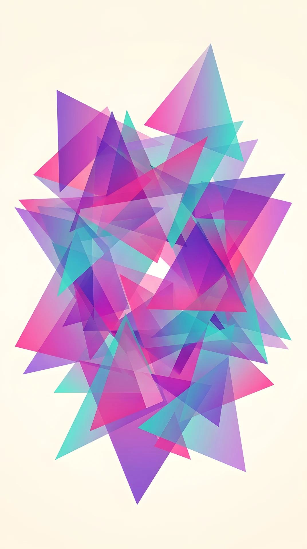 Contemporary Transparent Layered Triangles Vector Art - Free 4K mobile Wallpaper