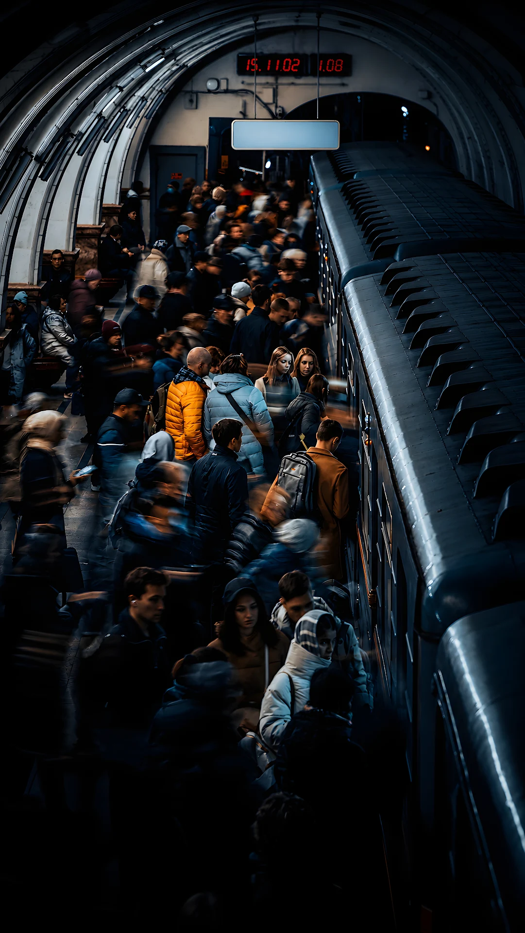 Crowded subway platform during busy urban rush hour commute - Free 4K mobile Wallpaper