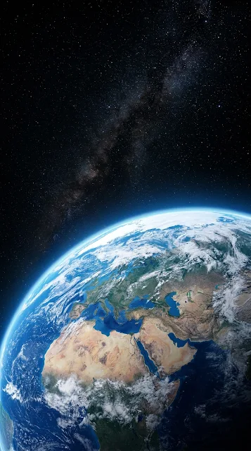 Curvature of Planet Earth from Orbit with Deep Space - Free 4K & 8K mobile Wallpaper