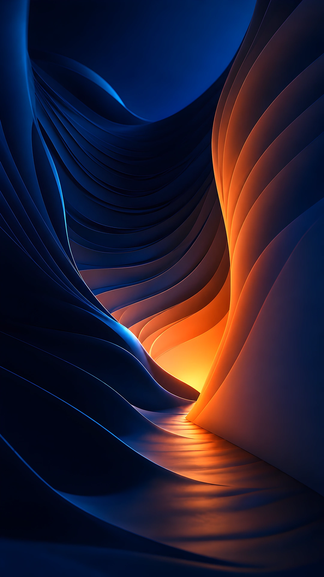 Curved Abstract Canyon Waves 4K - Free 4K mobile Wallpaper