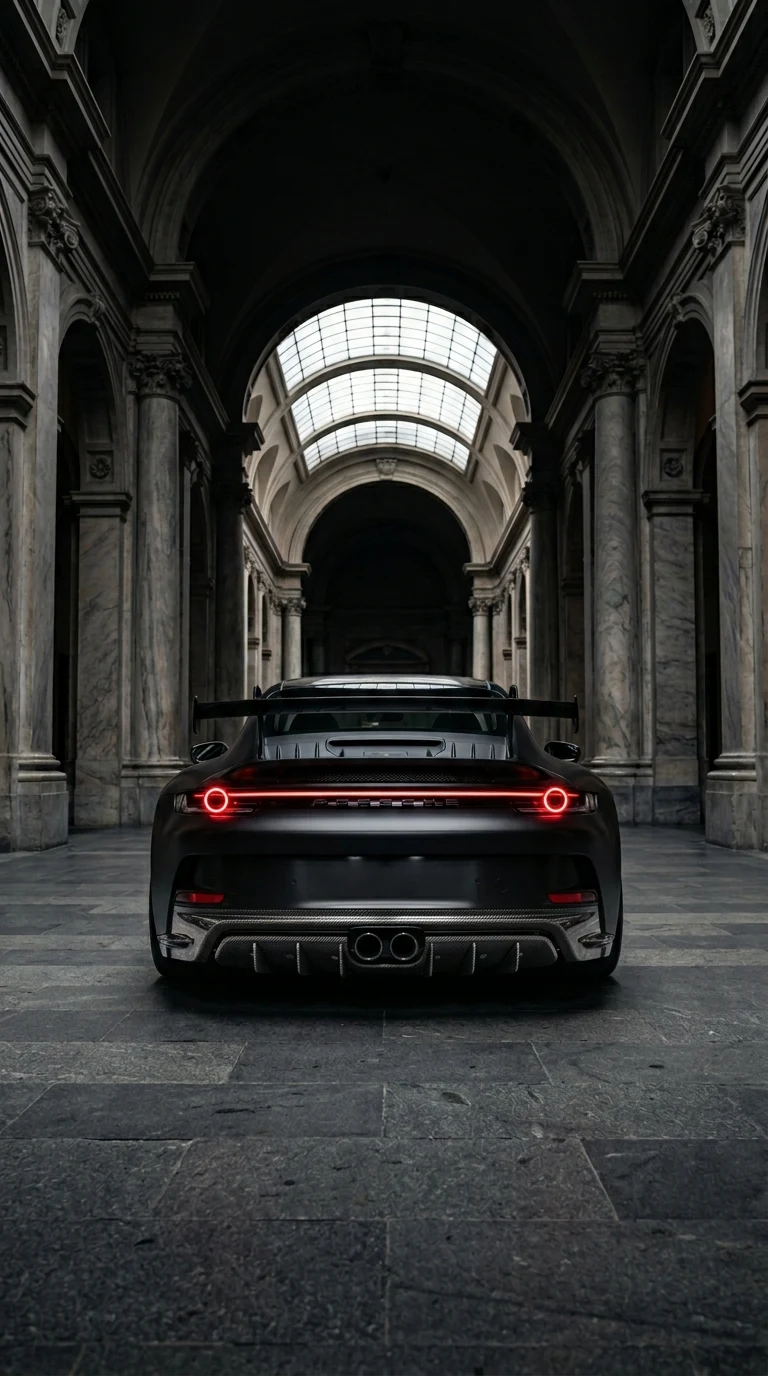 Custom Sports Car Rear Tail Lights Monochrome Mobile Wallpaper - Free 8K and 4K mobile Wallpaper Background