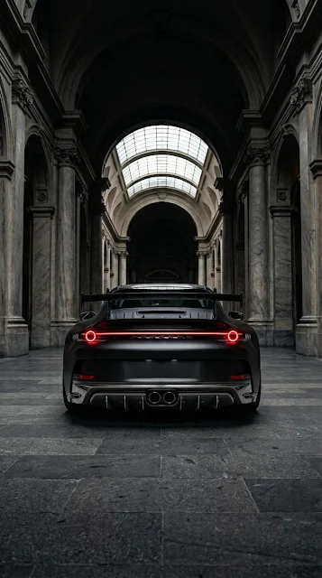 Custom Sports Car Rear Tail Lights Monochrome Mobile Wallpaper - Free 4K & 8K mobile Wallpaper