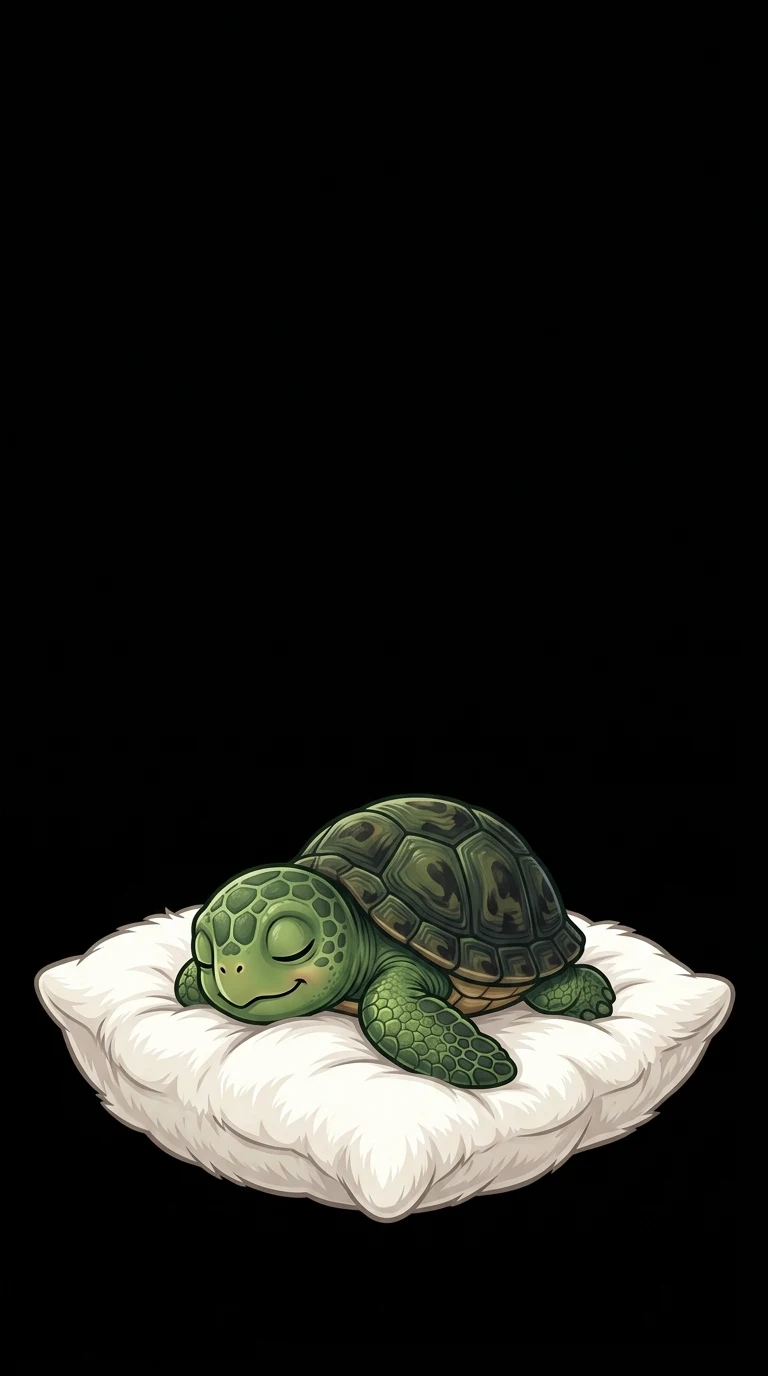 Download Cute Cartoon Turtle Sleeping Comfortably on a Soft White Pillow Wallpaper in 4K UHD Cute Cartoon Turtle Sleeping Comfortably on a Soft White Pillow - Free 8K and 4K mobile Wallpaper Background