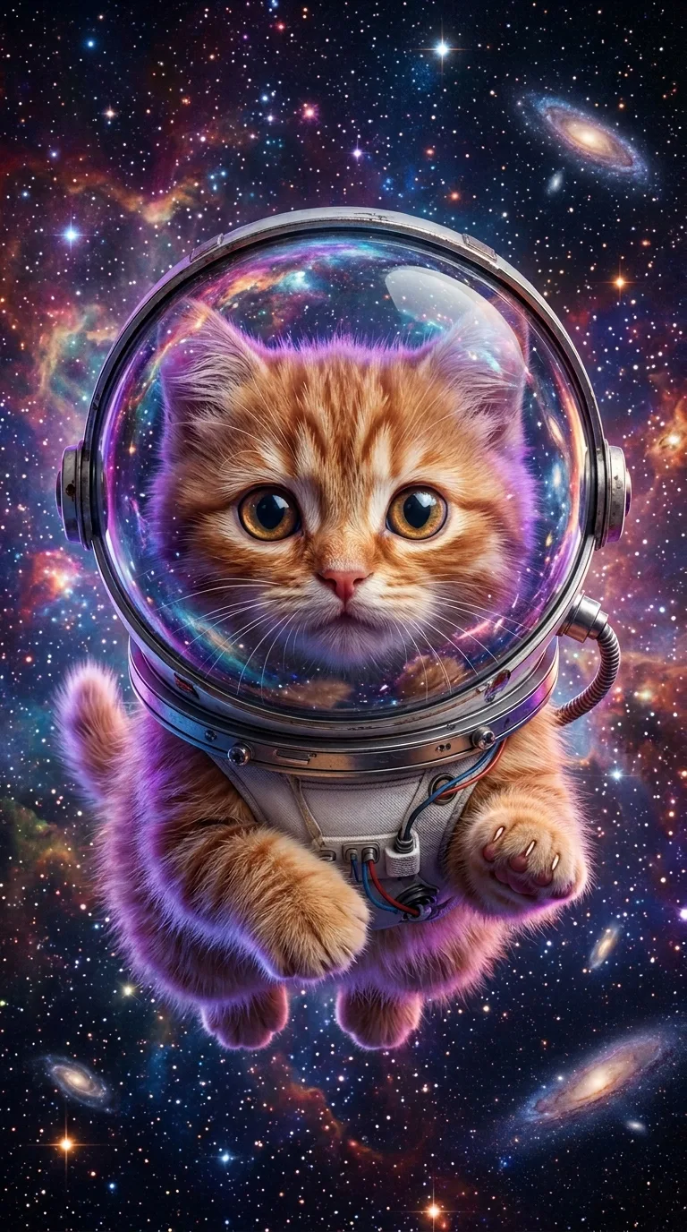 Download Cute Cat in a Glass Astronaut Helmet with Starry Glow Wallpaper in 4K UHD Cute Cat in a Glass Astronaut Helmet with Starry Glow - Free 8K and 4K mobile Wallpaper Background