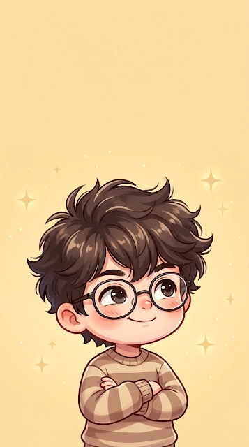 Cute Smug Chibi Boy Striped Shirt Wallpaper - Free 4K & 8K mobile Wallpaper