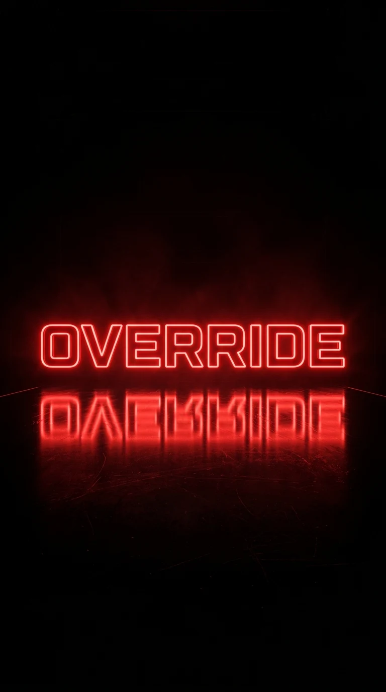 Cyberpunk Black Chrome Glowing Red Typography Background - Free 8K and 4K mobile Wallpaper Background