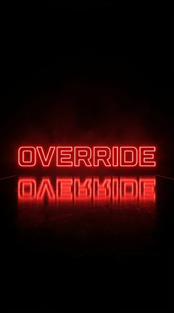 Cyberpunk Black Chrome Glowing Red Typography Background - Free 4K & 8K mobile Wallpaper