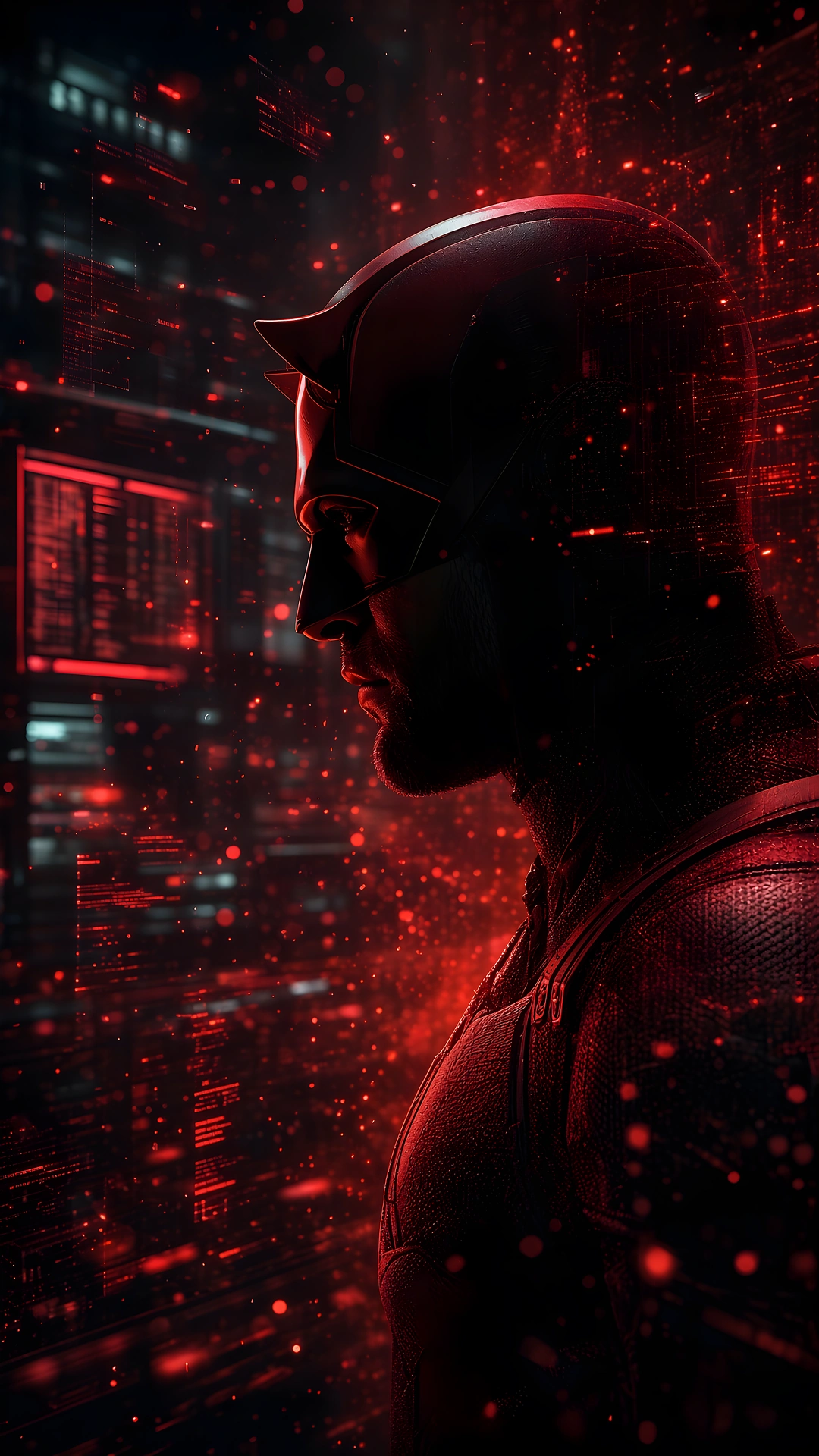 Download Daredevil Digital Red Interface Profile HD Wallpaper in 4K UHD Daredevil Digital Red Interface Profile HD - Free 8K and 4K mobile Wallpaper Background