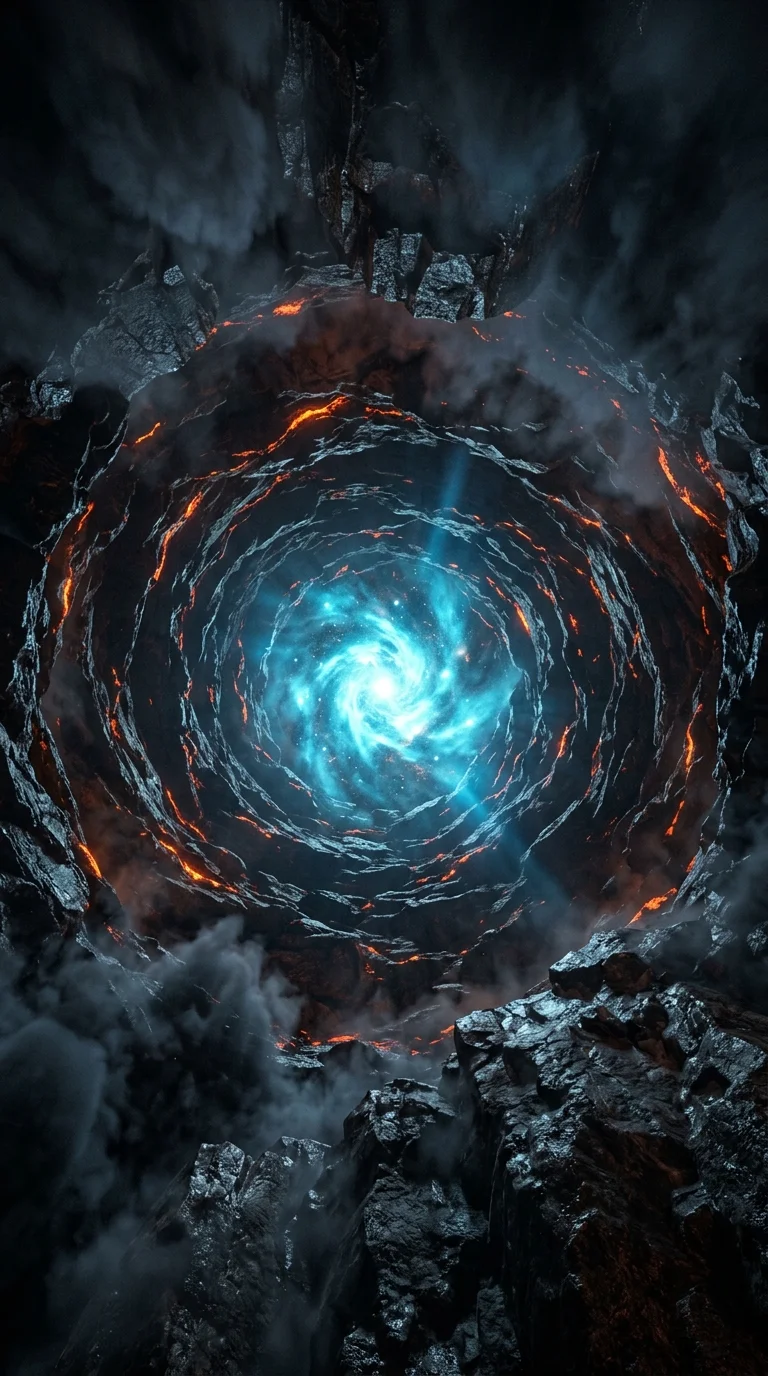 Download Deep Celestial Rock Tunnel with Glowing Blue Core Wallpaper in 4K UHD Deep Celestial Rock Tunnel with Glowing Blue Core - Free 8K and 4K mobile Wallpaper Background