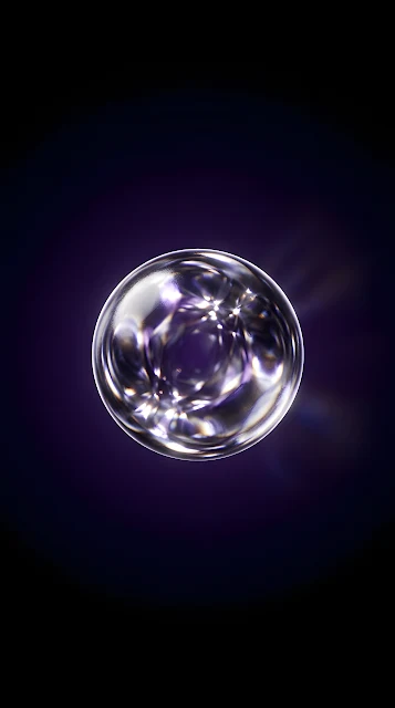 Deep Space Purple Glass Orb 3D Background - Free mobile Wallpaper