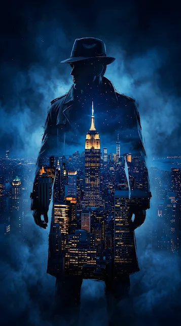 Double Exposure Silhouette of a Man with New York Skyline - Free mobile Wallpaper