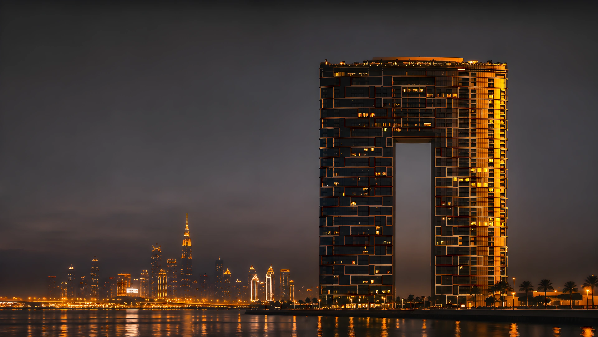 Dubai Address Beach Resort Skyline Night 4K - Free 8K and 4K desktop Wallpaper Background