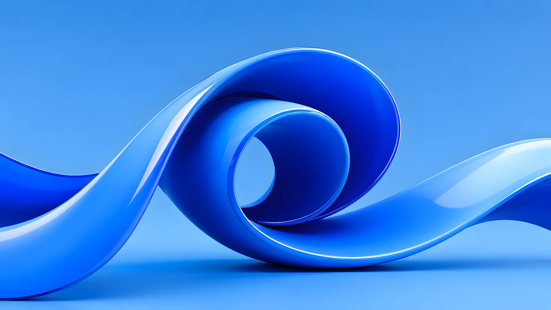 Dynamic Blue Ribbon Swirl Abstract Fluid Background - Free 4K desktop Wallpaper