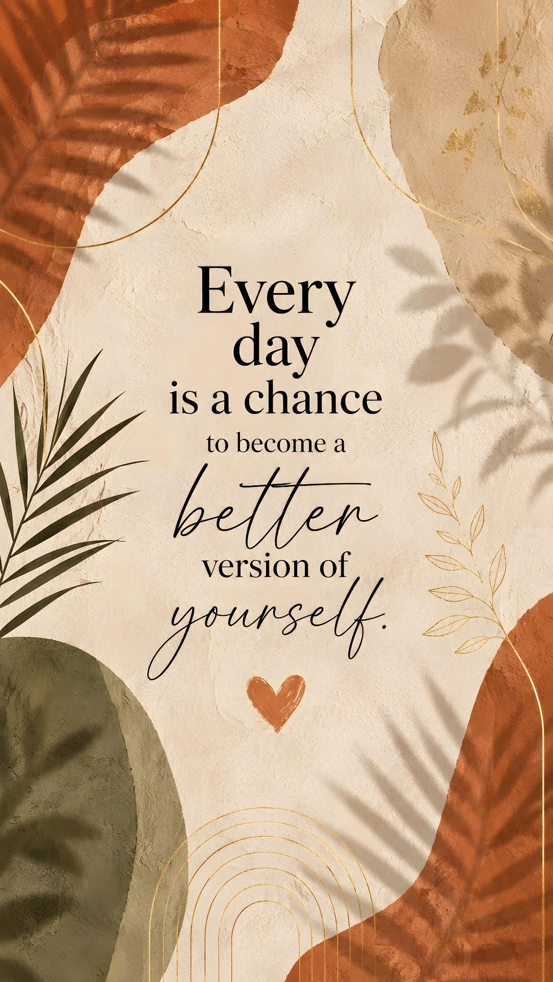 Earthy watercolor poster with a modern inspirational quote - Free 4K mobile Wallpaper