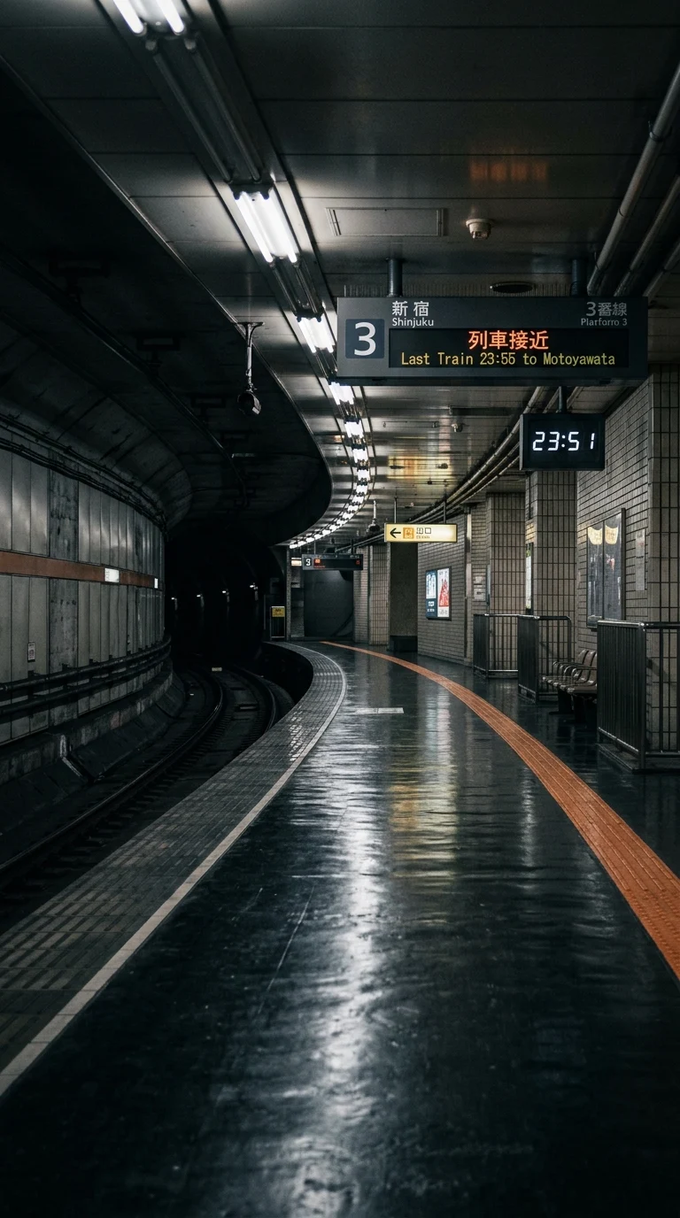 Download Empty Tokyo Subway Platform Last Train Hour Wallpaper Wallpaper in 4K UHD Empty Tokyo Subway Platform Last Train Hour Wallpaper - Free 8K and 4K mobile Wallpaper Background