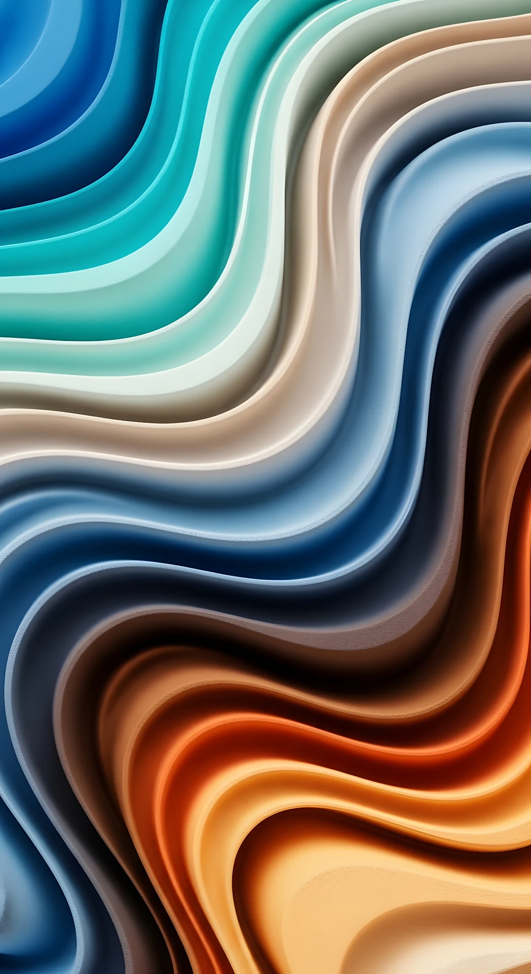 Ethereal Gold and Blue Fluid Marble Art - Free 4K mobile Wallpaper